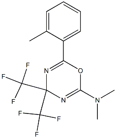 N2,N2-dimethyl-6-(2-methylphenyl)-4,4-di(trifluoromethyl)-4H-1,3,5-oxadiazin-2-amine 结构式