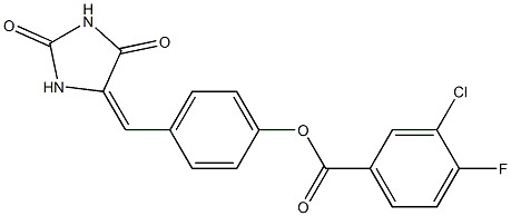 4-[(2,5-dioxotetrahydro-1H-imidazol-4-yliden)methyl]phenyl 3-chloro-4-fluorobenzoate 结构式