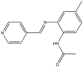 N1-{4-methyl-2-[(4-pyridylmethylidene)amino]phenyl}acetamide 结构式