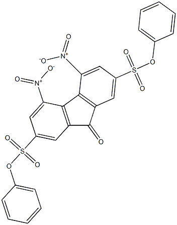 diphenyl 4,5-dinitro-9-oxo-9H-fluorene-2,7-disulfonate 结构式