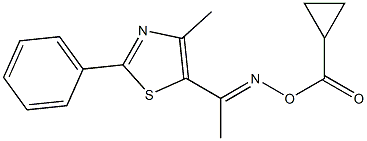 N-[(cyclopropylcarbonyl)oxy]-N-[(E)-1-(4-methyl-2-phenyl-1,3-thiazol-5-yl)ethylidene]amine 结构式