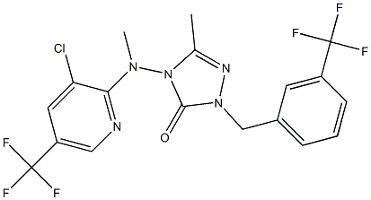 4-[[3-chloro-5-(trifluoromethyl)-2-pyridinyl](methyl)amino]-5-methyl-2-[3-(trifluoromethyl)benzyl]-2,4-dihydro-3H-1,2,4-triazol-3-one 结构式