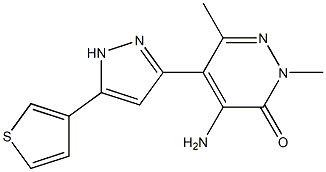 4-amino-2,6-dimethyl-5-[5-(3-thienyl)-1H-pyrazol-3-yl]-2,3-dihydropyridazin-3-one 结构式