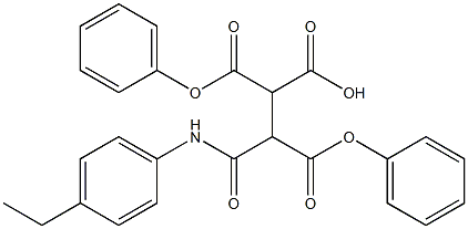 4-(4-ethylanilino)-4-oxo-2,3-di(phenoxycarbonyl)butanoic acid 结构式