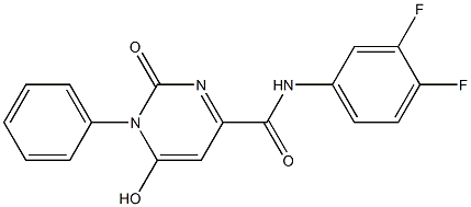 N-(3,4-difluorophenyl)-6-hydroxy-2-oxo-1-phenyl-1,2-dihydro-4-pyrimidinecarboxamide 结构式