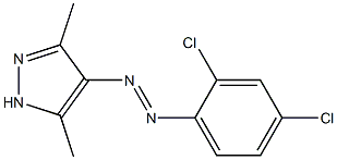 4-[2-(2,4-dichlorophenyl)diaz-1-enyl]-3,5-dimethyl-1H-pyrazole 结构式