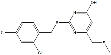 2-[(2,4-dichlorobenzyl)sulfanyl]-6-[(methylsulfanyl)methyl]-4-pyrimidinol 结构式