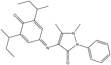 4-{[3,5-di(sec-butyl)-4-oxocyclohexa-2,5-dienyliden]amino}-1,5-dimethyl-2-phenyl-2,3-dihydro-1H-pyrazol-3-one 结构式