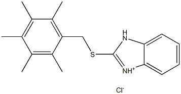 2-[(2,3,4,5,6-pentamethylbenzyl)thio]-3H-benzo[d]imidazol-1-ium chloride 结构式