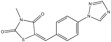 3-methyl-5-{(Z)-[4-(1H-1,2,4-triazol-1-yl)phenyl]methylidene}-1,3-thiazolane-2,4-dione 结构式