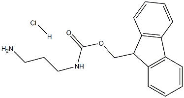 9H-fluoren-9-ylmethyl N-(3-aminopropyl)carbamate hydrochloride 结构式