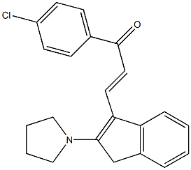 1-(4-chlorophenyl)-3-(2-tetrahydro-1H-pyrrol-1-yl-1H-inden-3-yl)prop-2-en-1-one 结构式