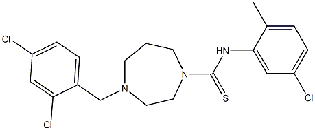 N1-(5-chloro-2-methylphenyl)-4-(2,4-dichlorobenzyl)-1,4-diazepane-1-carbothioamide 结构式