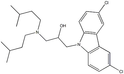 1-(3,6-dichloro-9H-carbazol-9-yl)-3-(diisopentylamino)propan-2-ol 结构式