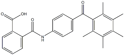 2-{[4-(2,3,4,5,6-pentamethylbenzoyl)anilino]carbonyl}benzoic acid 结构式