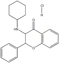 3-(cyclohexylamino)-2-phenyl-2,3-dihydro-4H-chromen-4-one hydrochloride 结构式
