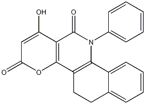 1-hydroxy-11-phenyl-5,6,11,12-tetrahydro-3H-benzo[h]pyrano[3,2-c]quinoline- 3,12-dione 结构式