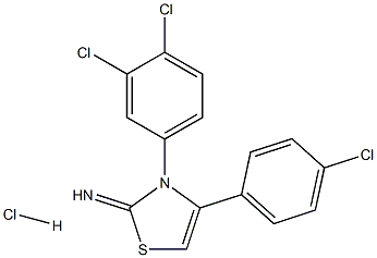 4-(4-chlorophenyl)-3-(3,4-dichlorophenyl)-2,3-dihydro-1,3-thiazol-2-imine hydrochloride 结构式