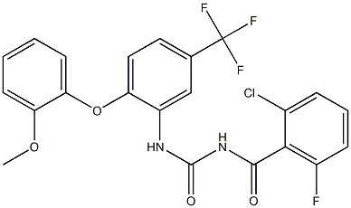 N-(2-chloro-6-fluorobenzoyl)-N'-[2-(2-methoxyphenoxy)-5-(trifluoromethyl)phenyl]urea 结构式