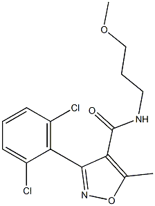 N4-(3-methoxypropyl)-3-(2,6-dichlorophenyl)-5-methylisoxazole-4-carboxamide 结构式