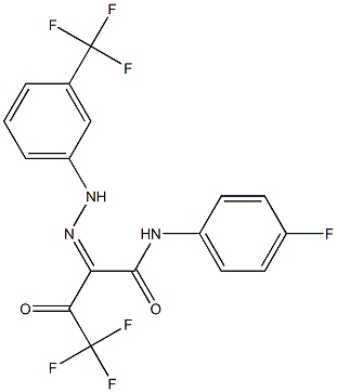 4,4,4-trifluoro-N-(4-fluorophenyl)-3-oxo-2-{(Z)-2-[3-(trifluoromethyl)phenyl]hydrazono}butanamide 结构式