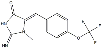 2-imino-1-methyl-5-{(Z)-[4-(trifluoromethoxy)phenyl]methylidene}dihydro-1H-imidazol-4-one 结构式