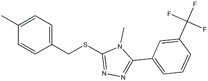 4-methyl-3-[(4-methylbenzyl)sulfanyl]-5-[3-(trifluoromethyl)phenyl]-4H-1,2,4-triazole 结构式