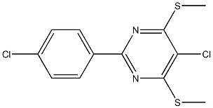 5-chloro-2-(4-chlorophenyl)-4,6-di(methylthio)pyrimidine 结构式