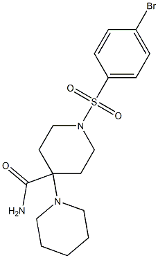 1-[(4-bromophenyl)sulphonyl]4-(1-piperidino)piperidine-4-carboxamide 结构式