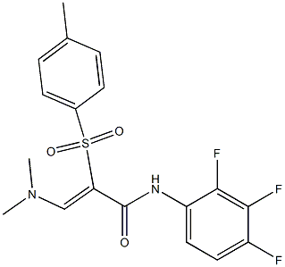 N1-(2,3,4-trifluorophenyl)-3-(dimethylamino)-2-[(4-methylphenyl)sulfonyl]acrylamide 结构式