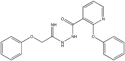 2-phenoxy-N'-(2-phenoxyethanimidoyl)nicotinohydrazide 结构式