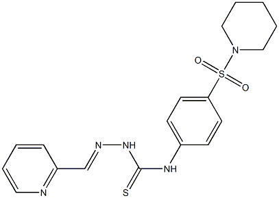 N1-[4-(piperidinosulfonyl)phenyl]-2-(2-pyridylmethylidene)hydrazine-1-carbothioamide 结构式