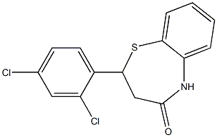 2-(2,4-dichlorophenyl)-2,3,4,5-tetrahydro-1,5-benzothiazepin-4-one 结构式