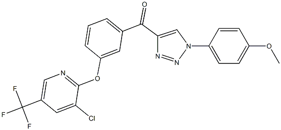 (3-{[3-chloro-5-(trifluoromethyl)-2-pyridinyl]oxy}phenyl)[1-(4-methoxyphenyl)-1H-1,2,3-triazol-4-yl]methanone 结构式