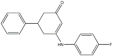 3-(4-fluoroanilino)-5-phenyl-2-cyclohexen-1-one 结构式