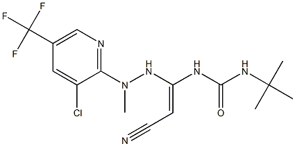 N-(tert-butyl)-N'-(1-{2-[3-chloro-5-(trifluoromethyl)-2-pyridinyl]-2-methylhydrazino}-2-cyanovinyl)urea 结构式