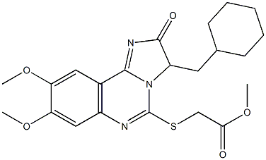 methyl 2-{[3-(cyclohexylmethyl)-8,9-dimethoxy-2-oxo-2,3-dihydroimidazo[1,2-c]quinazolin-5-yl]sulfanyl}acetate 结构式