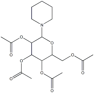 3,5-di(acetyloxy)-2-[(acetyloxy)methyl]-6-piperidinotetrahydro-2H-pyran-4-yl acetate 结构式