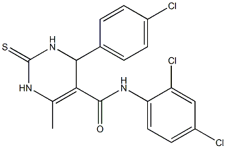 4-(4-chlorophenyl)-N-(2,4-dichlorophenyl)-6-methyl-2-thioxo-1,2,3,4-tetrahydro-5-pyrimidinecarboxamide 结构式