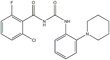 N-(2-chloro-6-fluorobenzoyl)-N'-(2-piperidinophenyl)urea 结构式