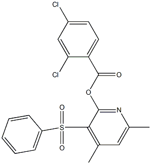 4,6-dimethyl-3-(phenylsulfonyl)-2-pyridinyl 2,4-dichlorobenzenecarboxylate 结构式