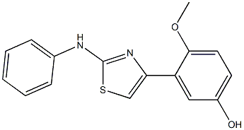 3-(2-anilino-1,3-thiazol-4-yl)-4-methoxybenzenol 结构式