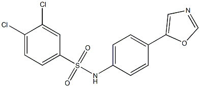 N1-[4-(1,3-oxazol-5-yl)phenyl]-3,4-dichlorobenzene-1-sulfonamide 结构式