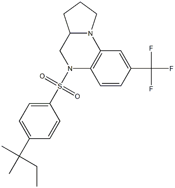 5-{[4-(tert-pentyl)phenyl]sulfonyl}-8-(trifluoromethyl)-1,2,3,3a,4,5-hexahydropyrrolo[1,2-a]quinoxaline 结构式