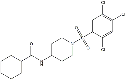 N-{1-[(2,4,5-trichlorophenyl)sulfonyl]piperidin-4-yl}cyclohexanecarboxamide 结构式