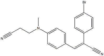 2-(4-bromophenyl)-3-{4-[(2-cyanoethyl)(methyl)amino]phenyl}acrylonitrile 结构式