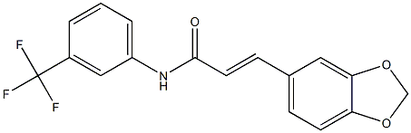 N1-[3-(trifluoromethyl)phenyl]-3-(1,3-benzodioxol-5-yl)acrylamide 结构式