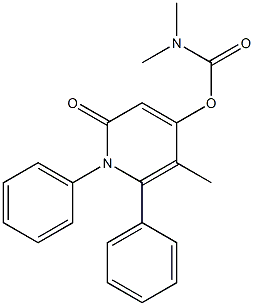 5-methyl-2-oxo-1,6-diphenyl-1,2-dihydropyridin-4-yl N,N-dimethylcarbamate 结构式