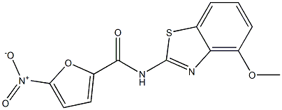 N2-(4-methoxy-1,3-benzothiazol-2-yl)-5-nitro-2-furamide 结构式