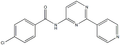 4-chloro-N-[2-(4-pyridinyl)-4-pyrimidinyl]benzenecarboxamide 结构式